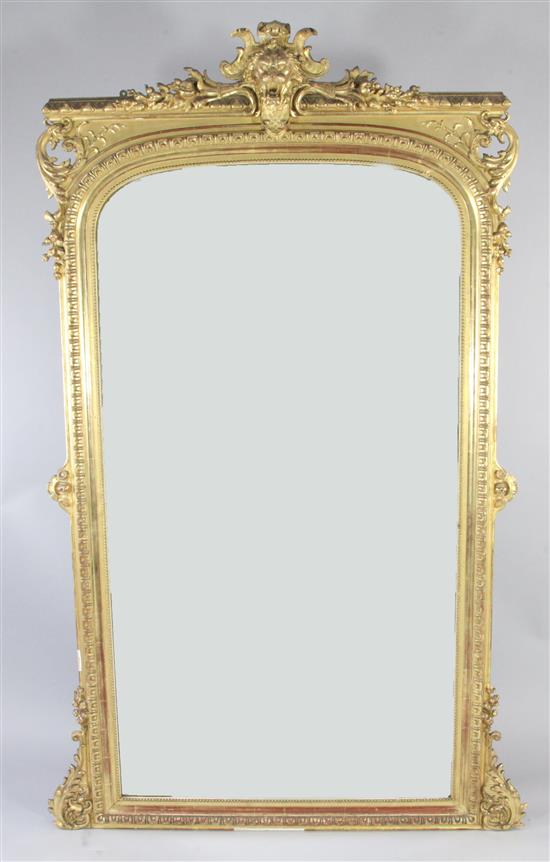 A 19th century French giltwood and gesso pier glass, 6ft 9in. x 4ft 2.5in.